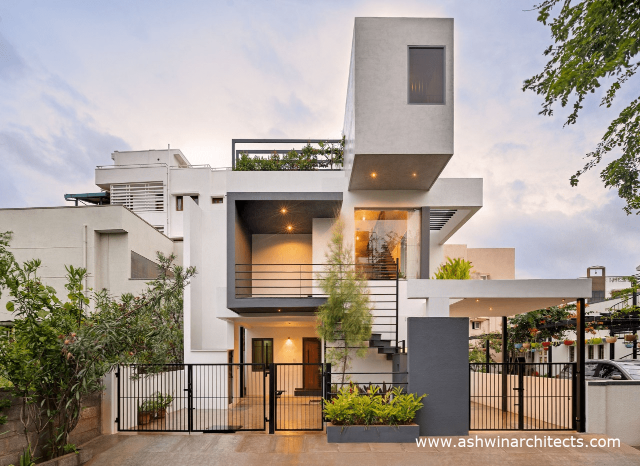 pawans-30-50-house-design-residential-architects-in-bangalore-evening-front-elevation-3