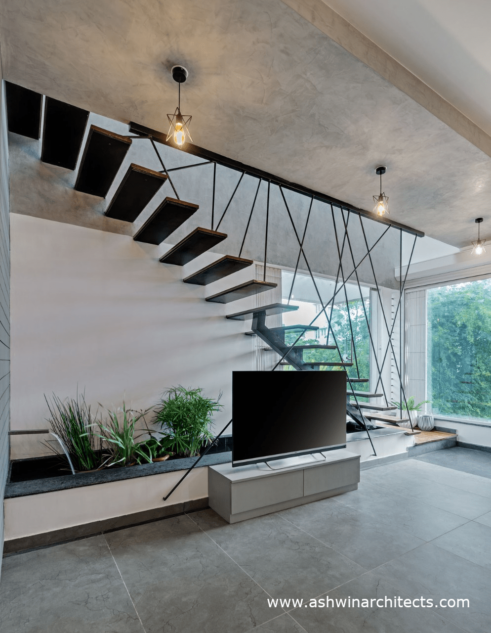 pawans-30-50-house-design-residential-architects-in-bangalore-living-room-stairs-tv